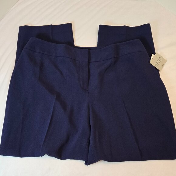 KASPER Women's Plus Size Tab Front Pant Sz: 16W  Navy - Picture 3 of 13